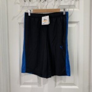 Men's Puma Shorts, Sz Small, Black with blue, NWT
